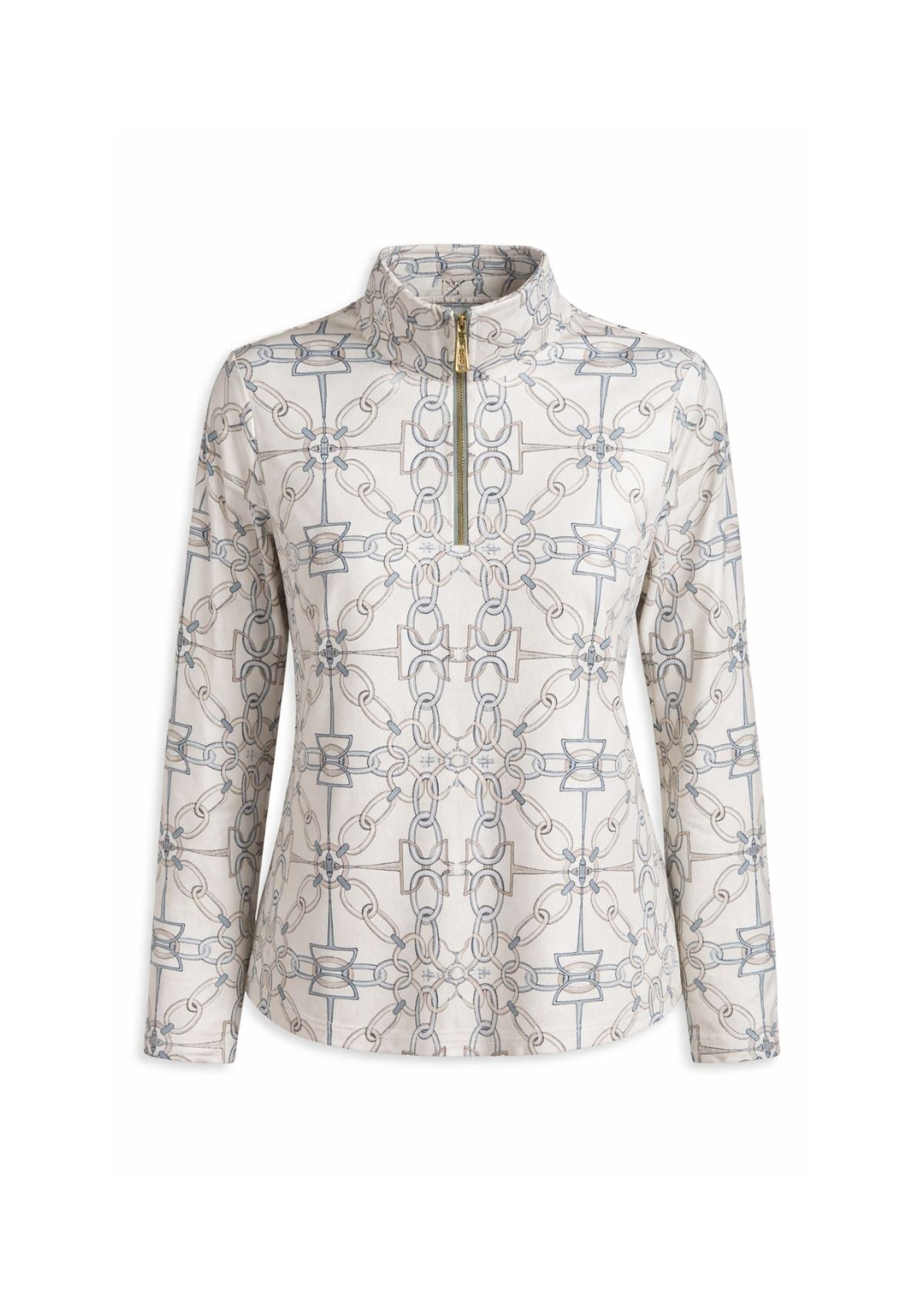 Harmony Quarter-Zip in Long Sleeve in Chainlink Print