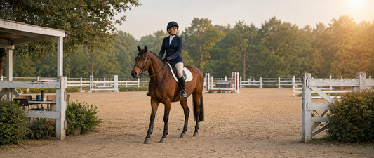 A rider returning to the show ring