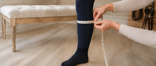 Measuring a calf for a tall riding boot
