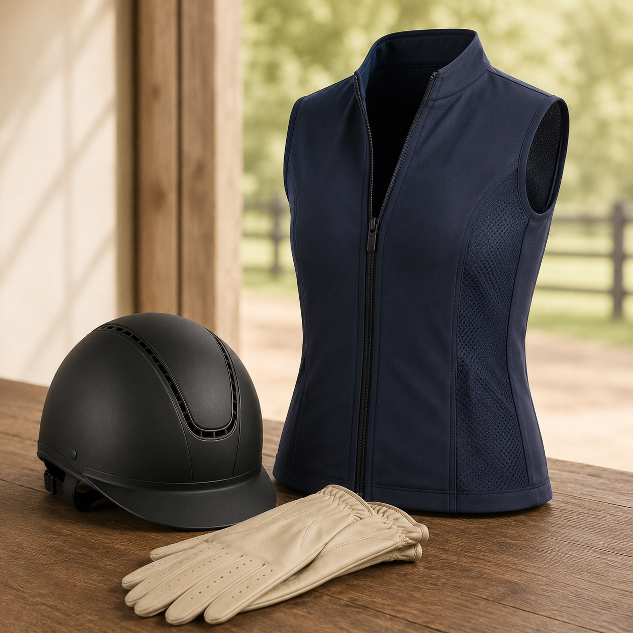 Rider helmet, airbag and gloves