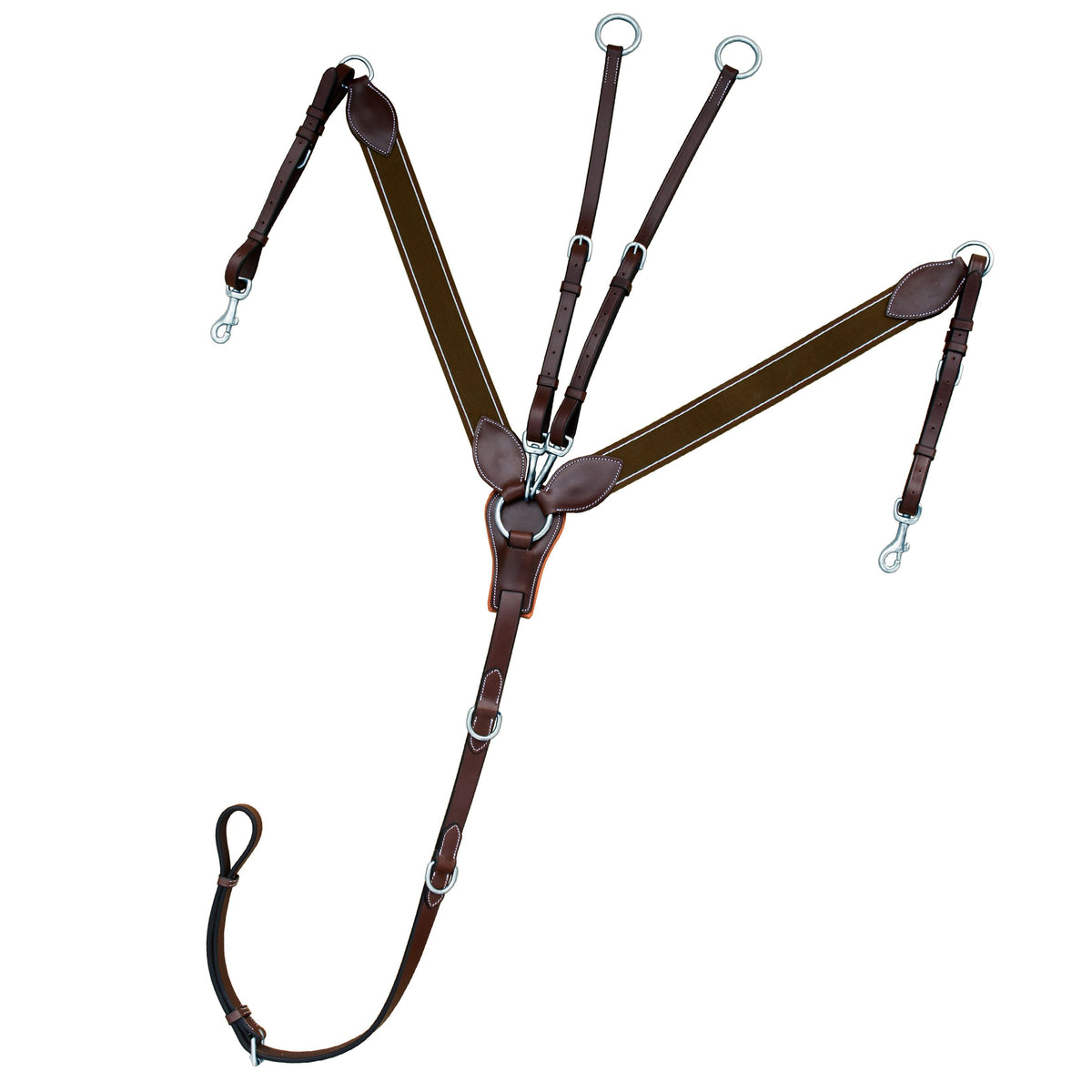 ExionPro Wide Elastic 3 Point Breastplate in Oak Brown (Reddish Brown)
