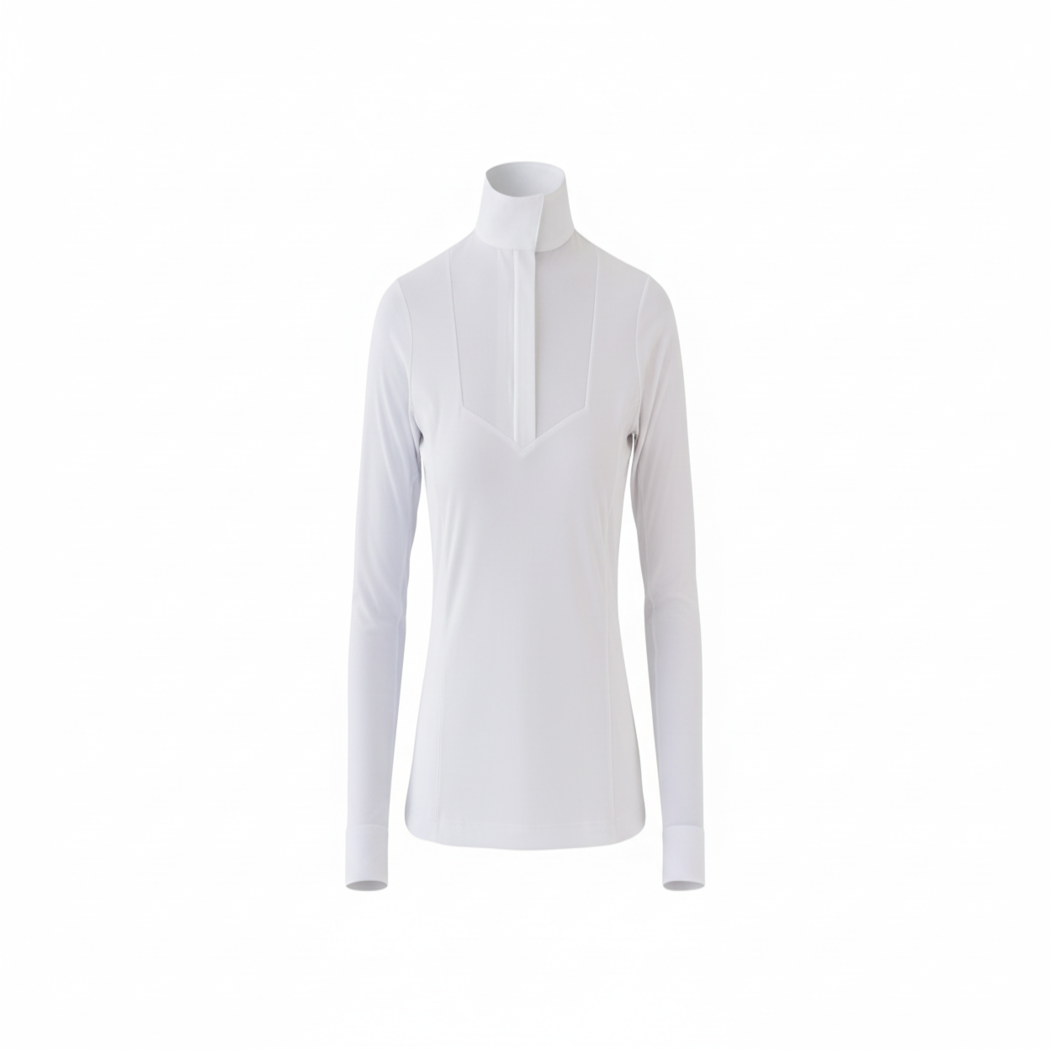 Bib Front Show Shirt - White