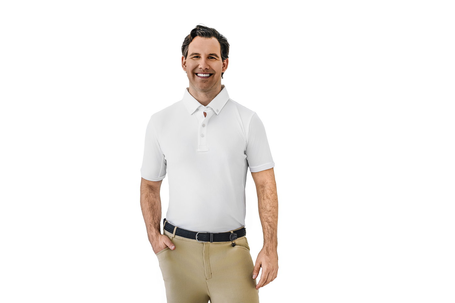 Men's Classic Short Sleeve Polo Show Shirt - White