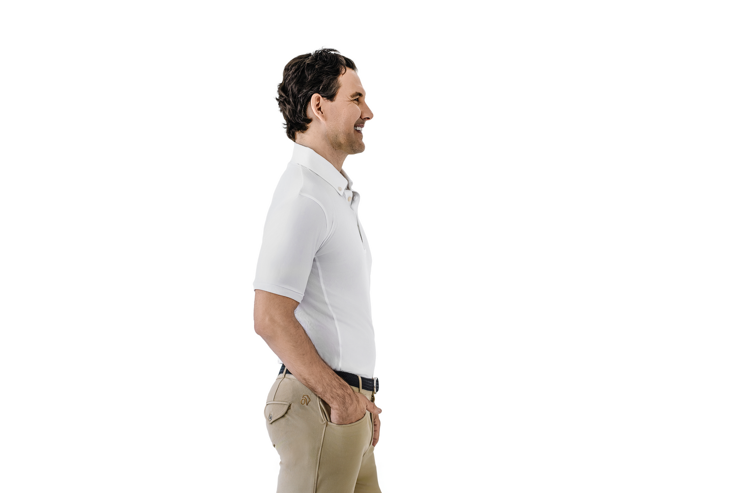 Men's Classic Short Sleeve Polo Show Shirt - White