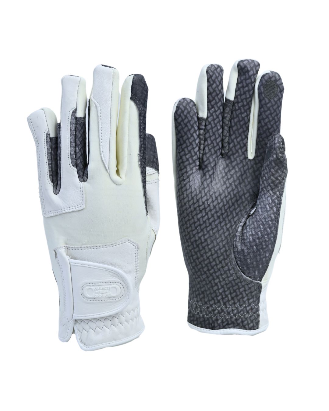 Oil-Tac Copper Tech™️ Leather Premium Riding Glove in White