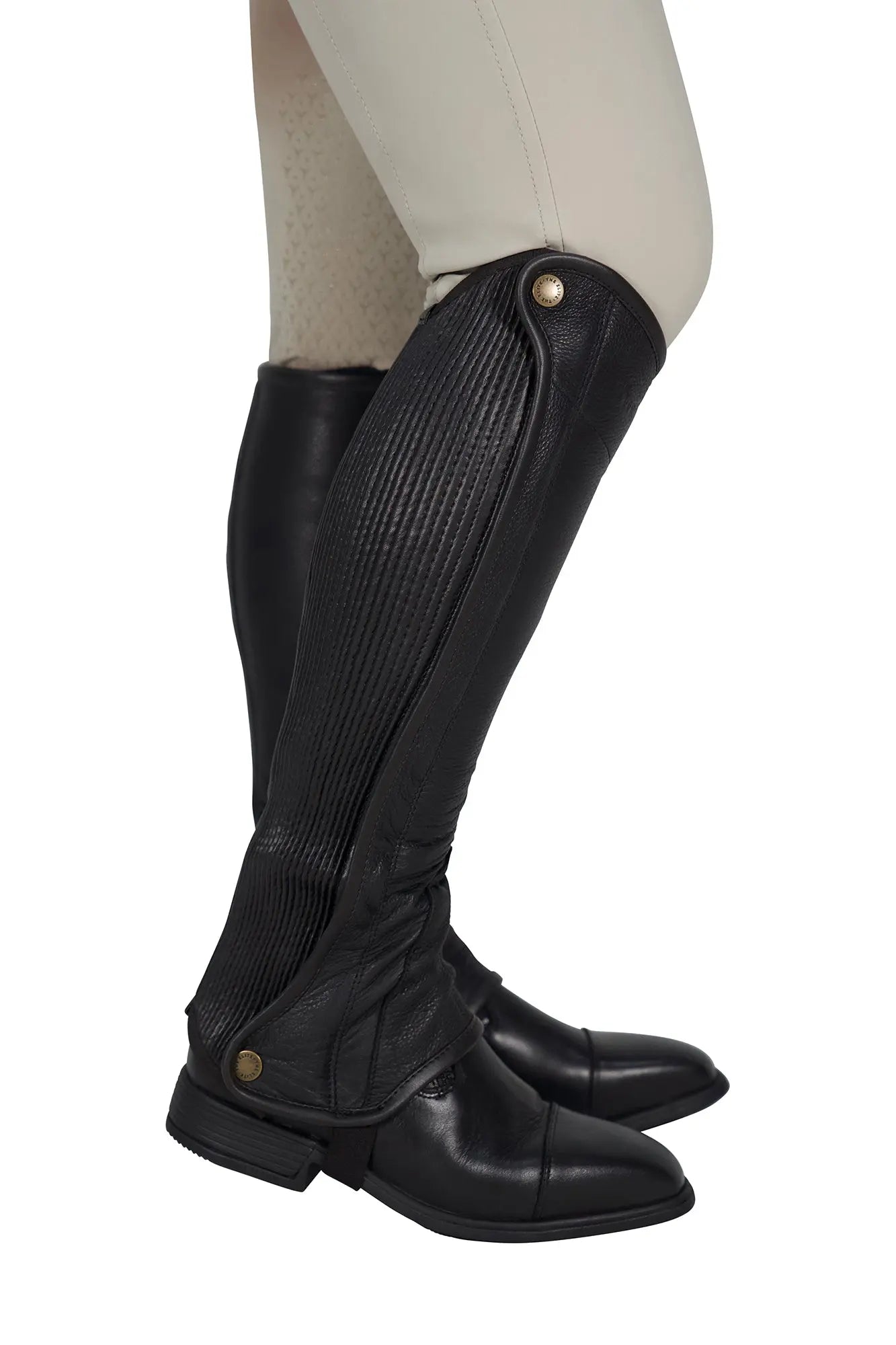 grand prix elite leather half chaps fitted riding chaps premium leather