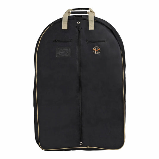 Huntley Equestrian Deluxe Black Travel Carry On Garment Bag with Accessories Zipper Cover for Travel, Business, Horse Shows