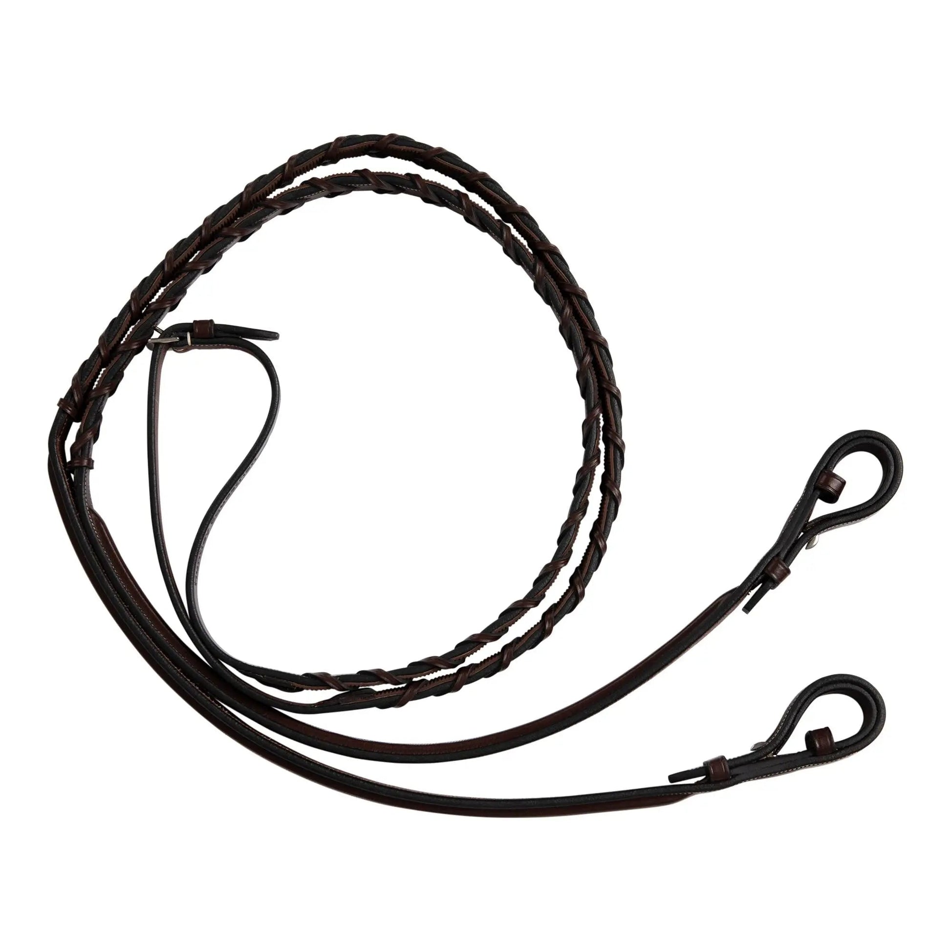huntley rubber lined laced reins english riding reins enhanced grip leather