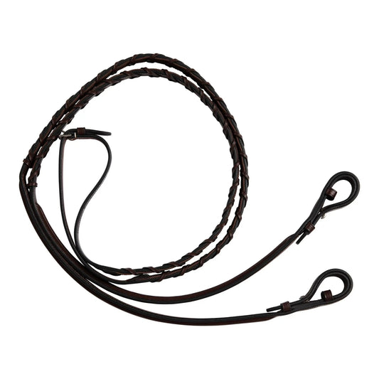 huntley rubber lined laced reins english riding reins enhanced grip leather