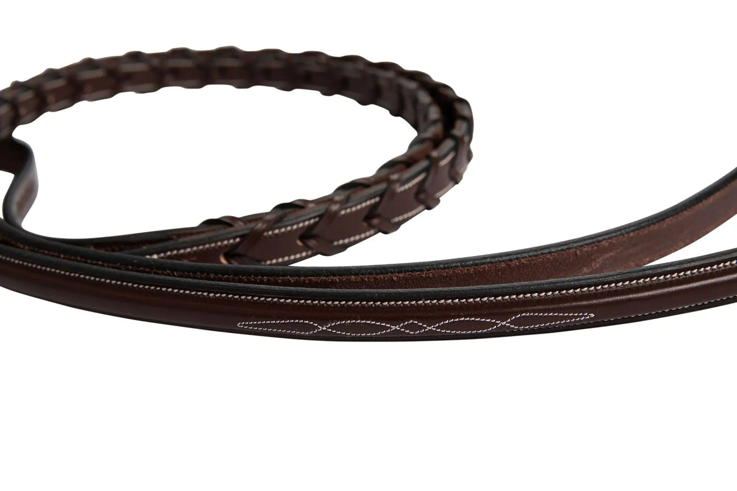 equestrian reins rubber grip with leather lacing for control and comfort