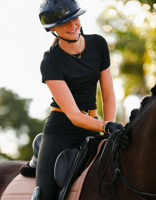 The Proper Fox Short Sleeve Riding Top - Black
