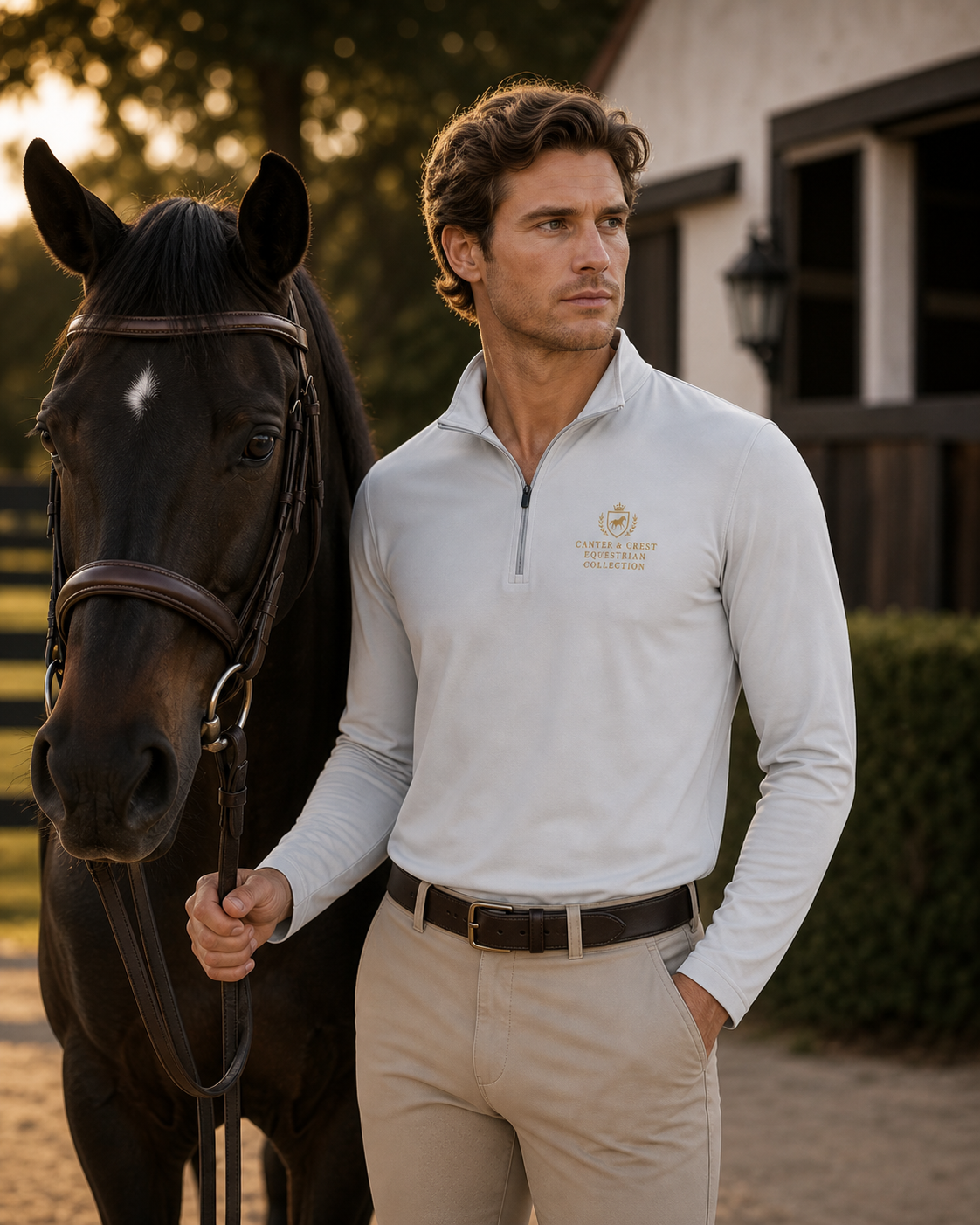 Men’s Equestrian Heritage Crest Quarter-Zip Top