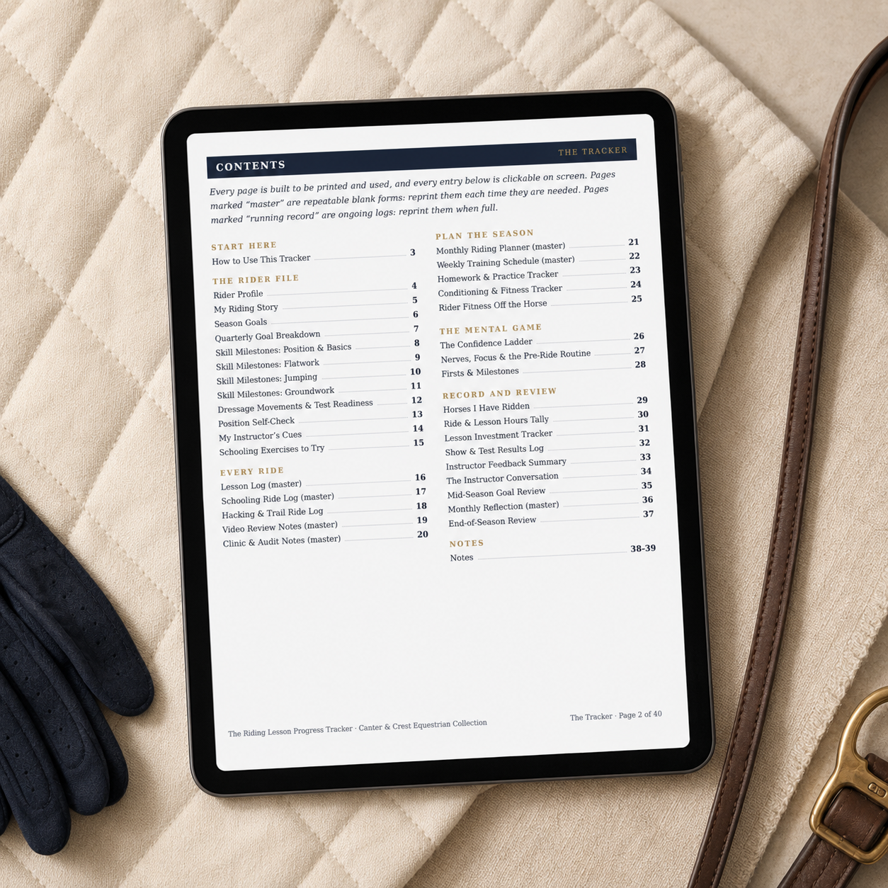 Riding Lesson Progress Tracker