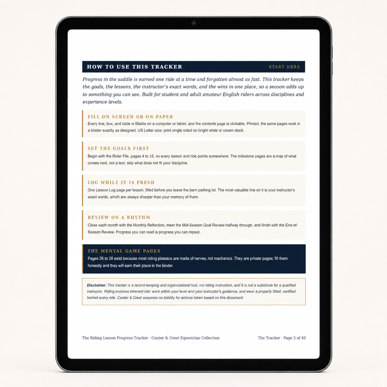 Riding Lesson Progress Tracker