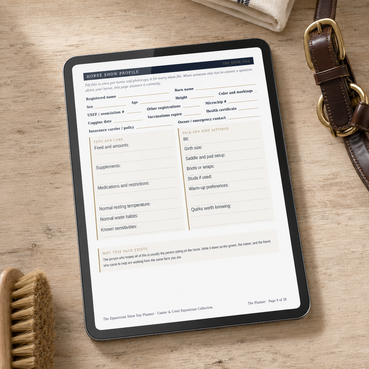 Equestrian Show Day Planner by Canter & Crest