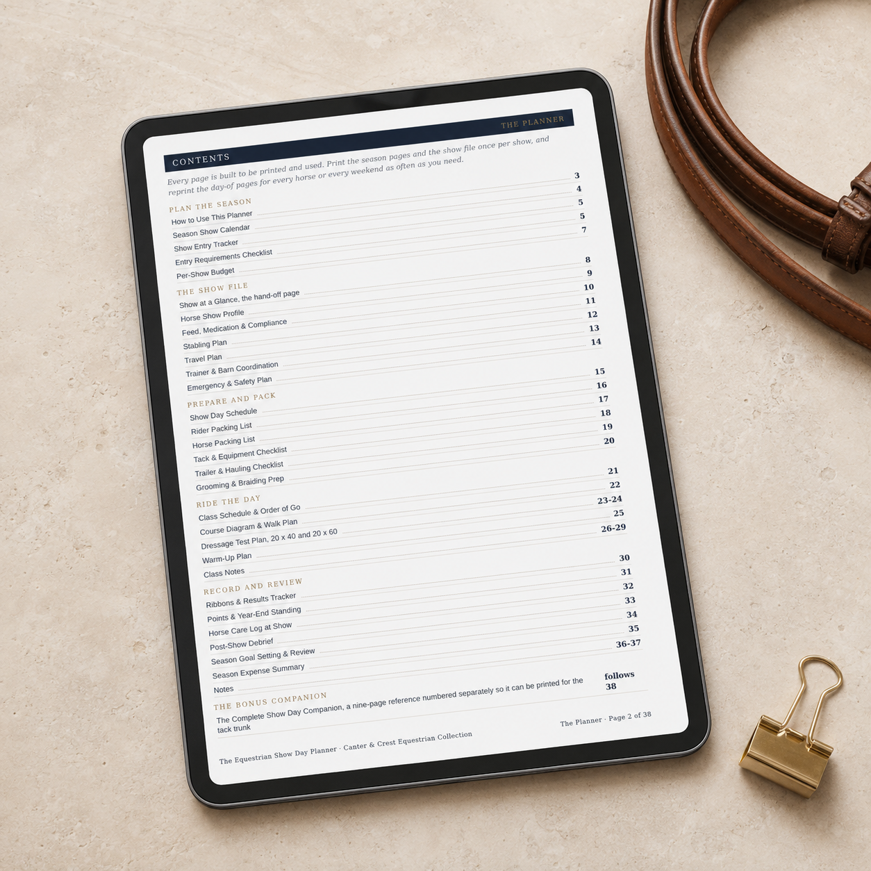 Equestrian Show Day Planner by Canter & Crest