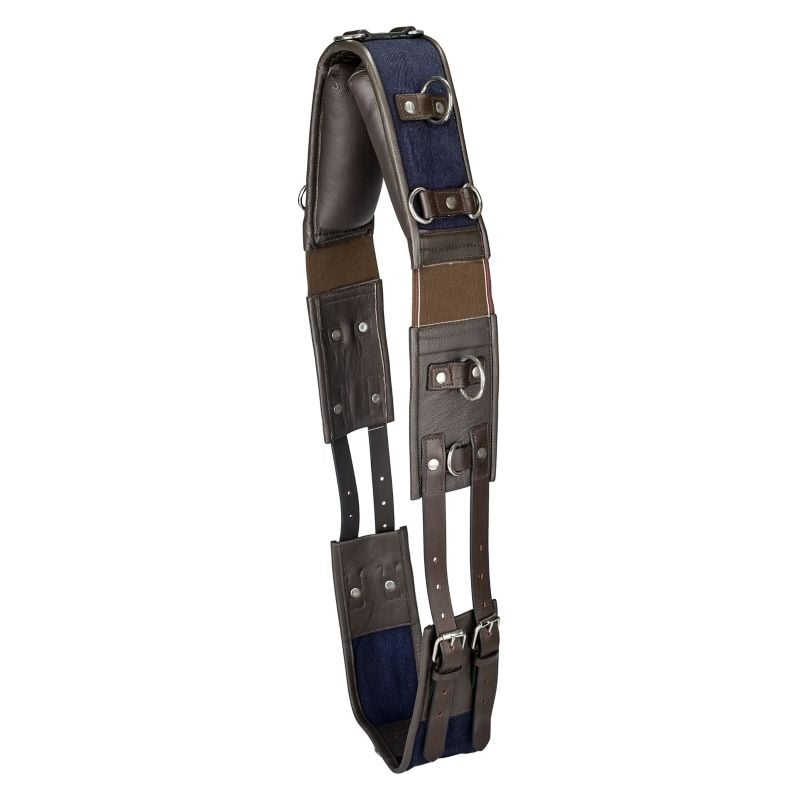 Leather Training Surcingle with Webbing