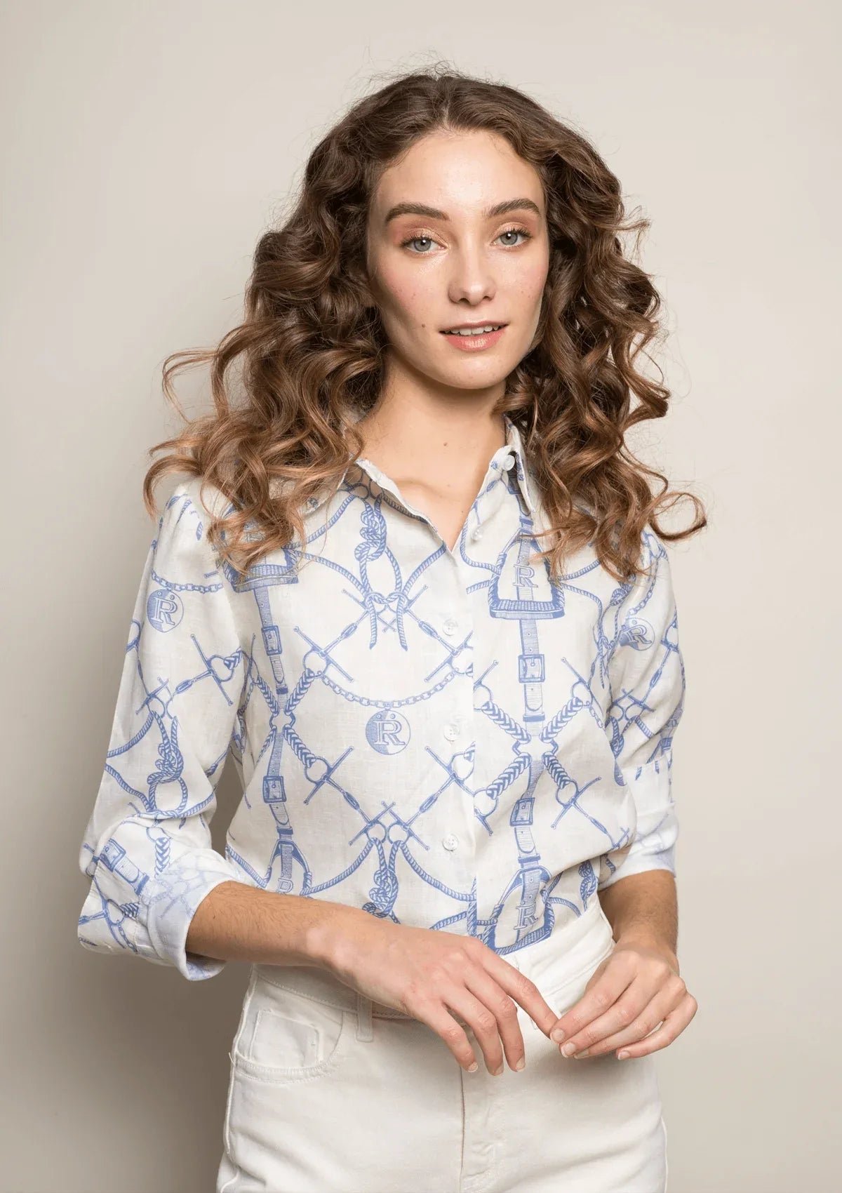 Basic Linen Shirt in Morsetti Print