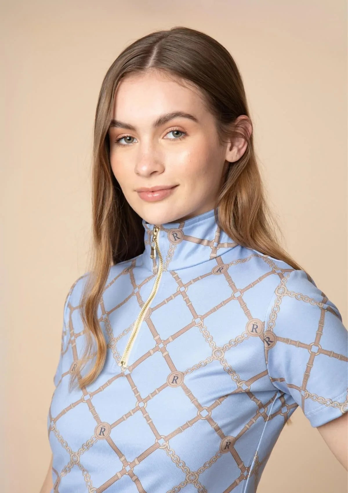 Bliss Quarter-Zip Short Sleeve in Blue Beltina Print