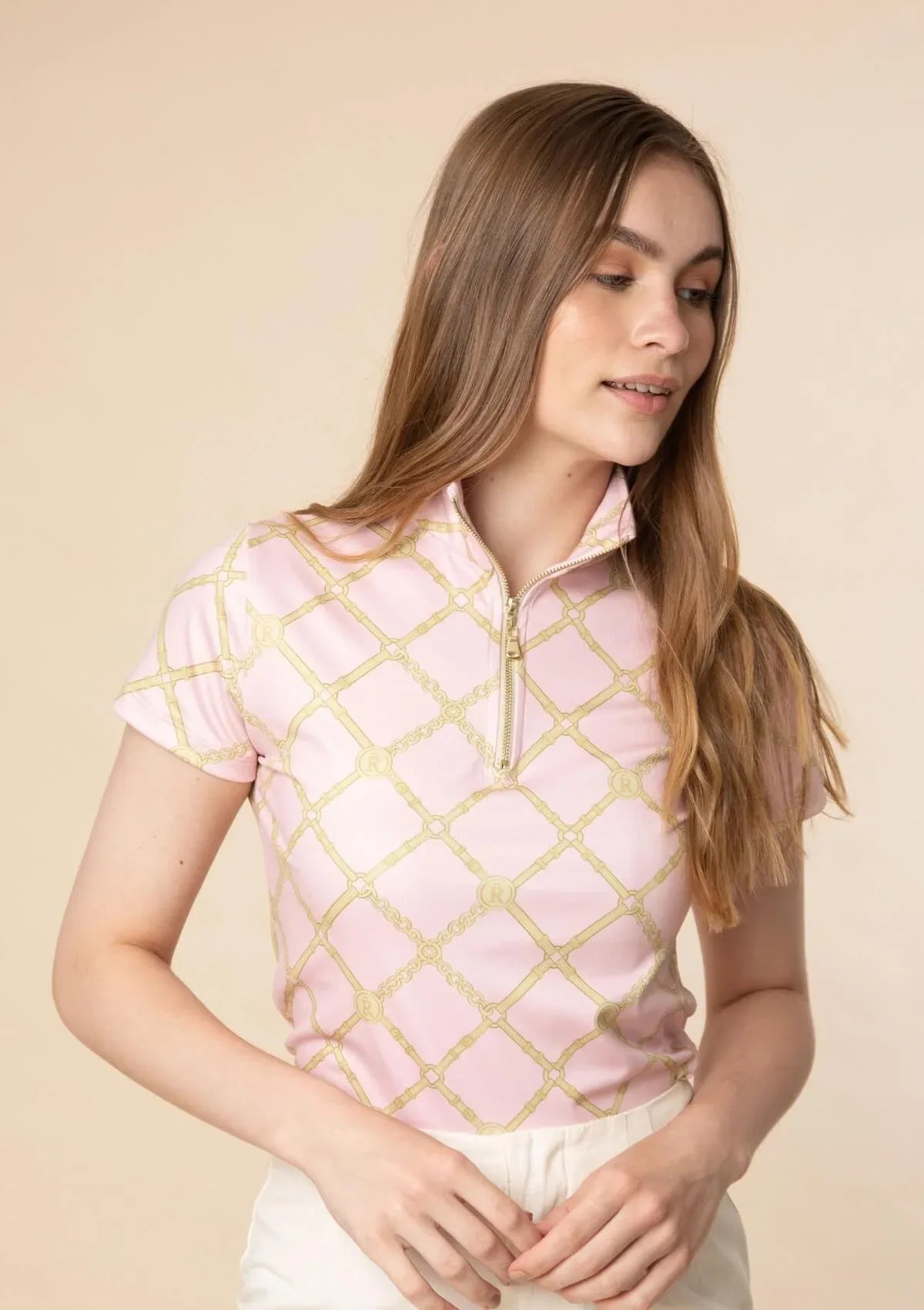 Bliss Quarter-Zip Short Sleeve in Blue Beltina Print
