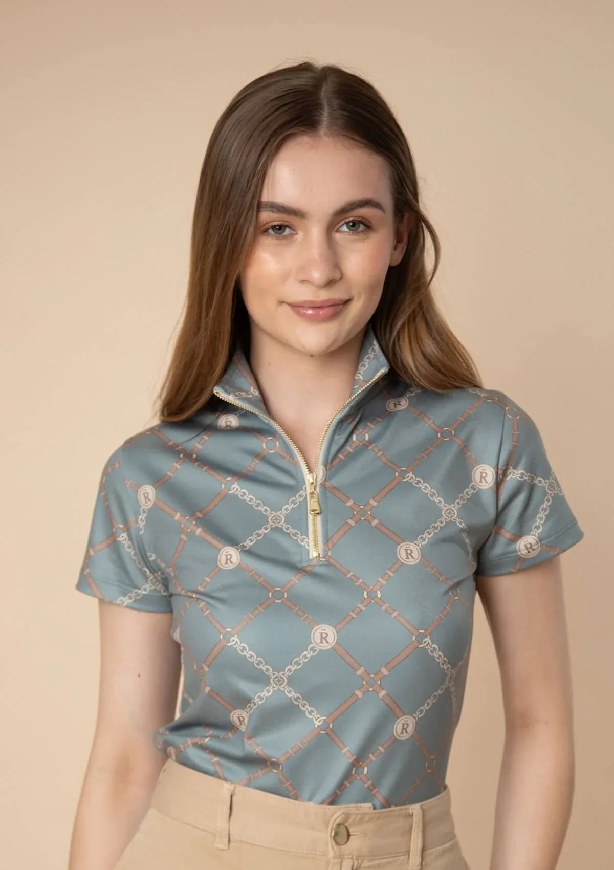 Bliss Quarter-Zip Short Sleeve in Blue Beltina Print